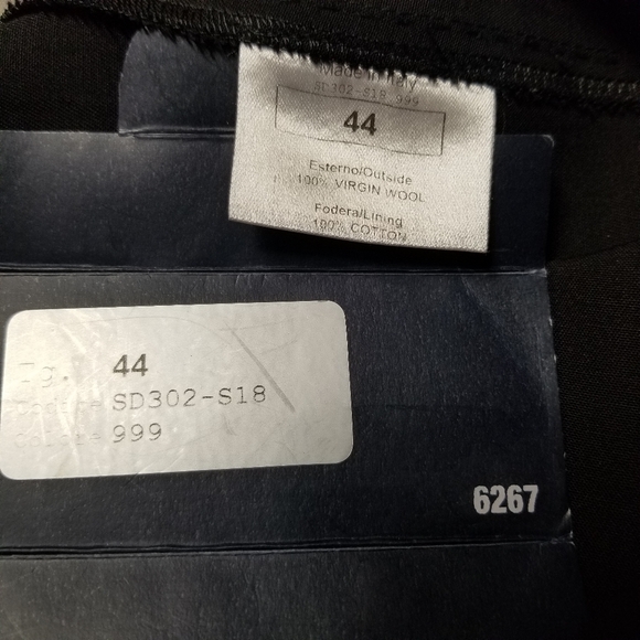 6267 Black Wool Trousers, Size 44 (US 8), New with Detached Tags  - Picture 9 of 10